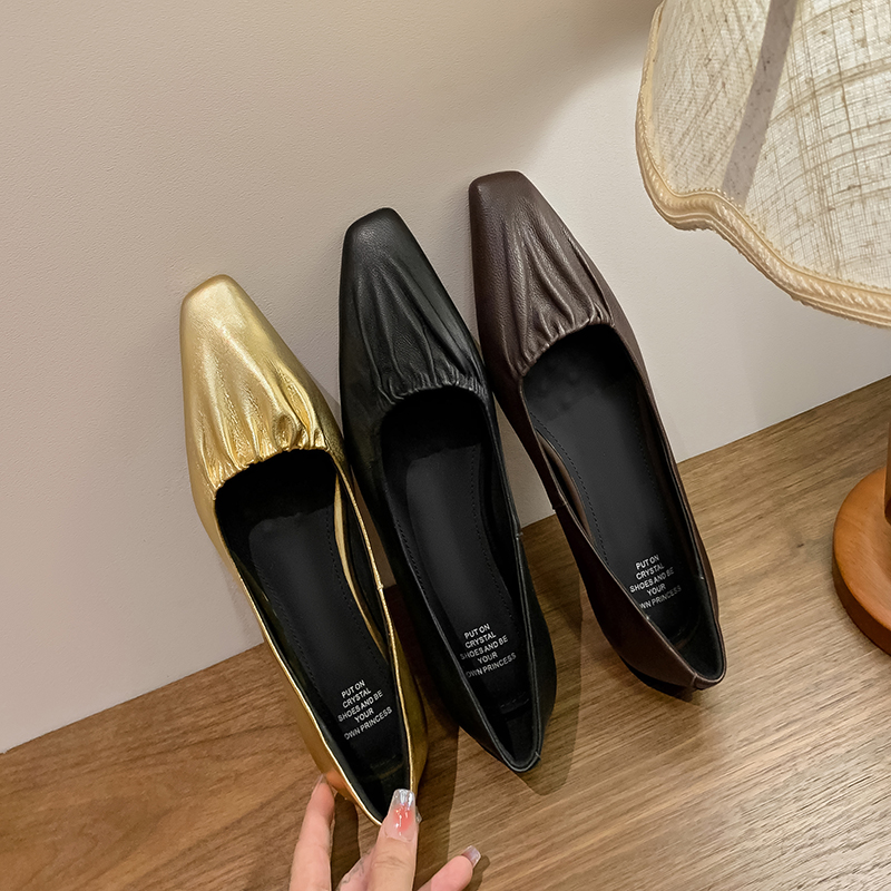 Leather Work Women Shoes - Women's new spring and autumn leather