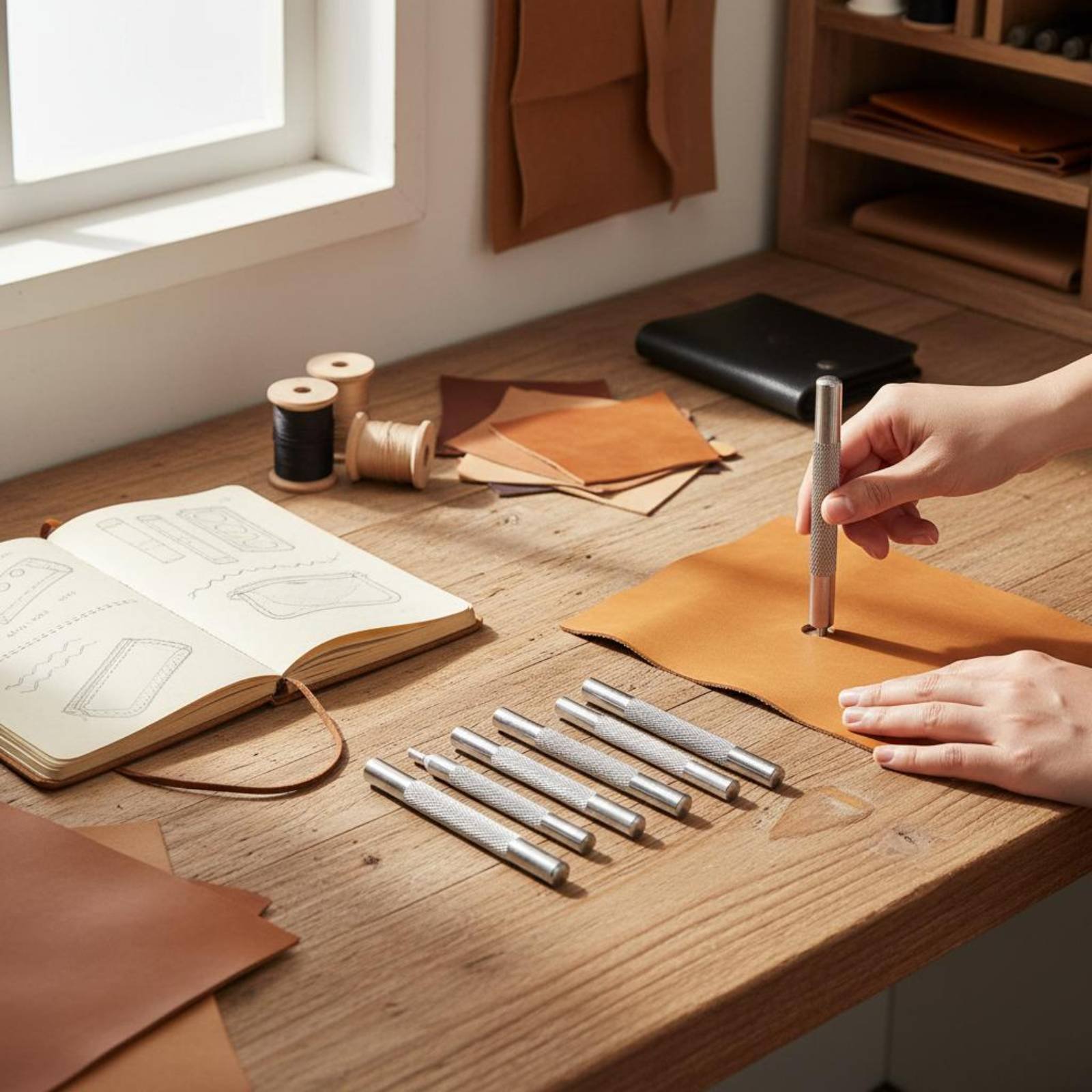 Leatherwork Rivets - 11 Pieces Snap Fastener Tool Set