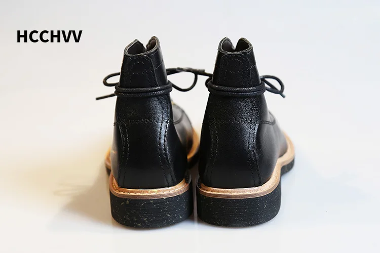 Men's Round Head Locomotive Wo - Leather Work Women Shoes reseña y precio