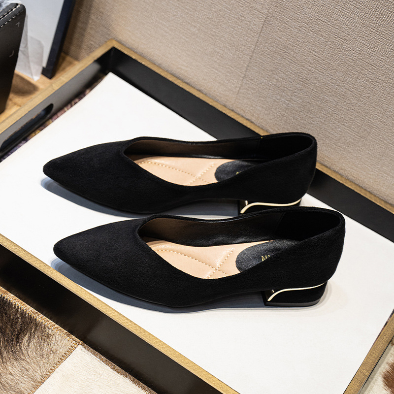 Women's Pointed Toe Simple Chu - Leather Work Women Shoes reseña y precio