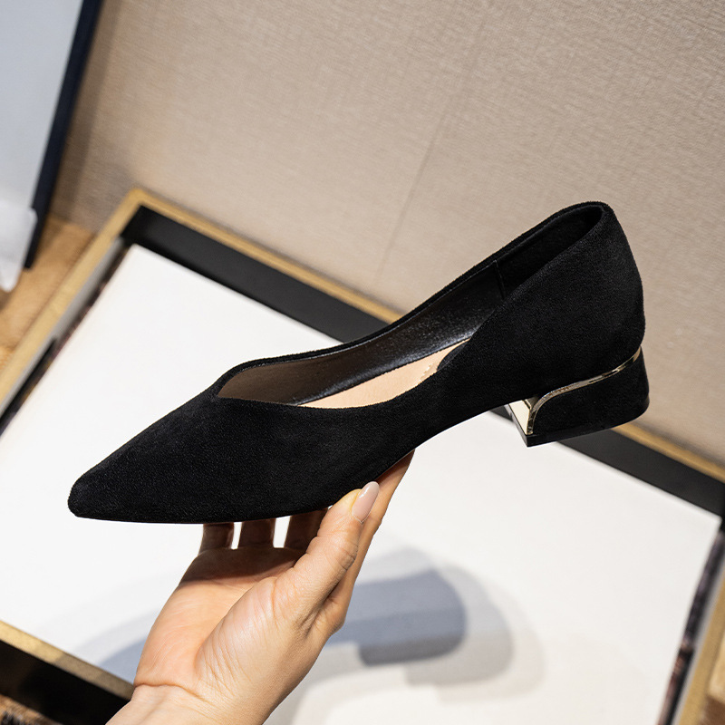 Women's Pointed Toe Simple Chu - Leather Work Women Shoes reseña y precio