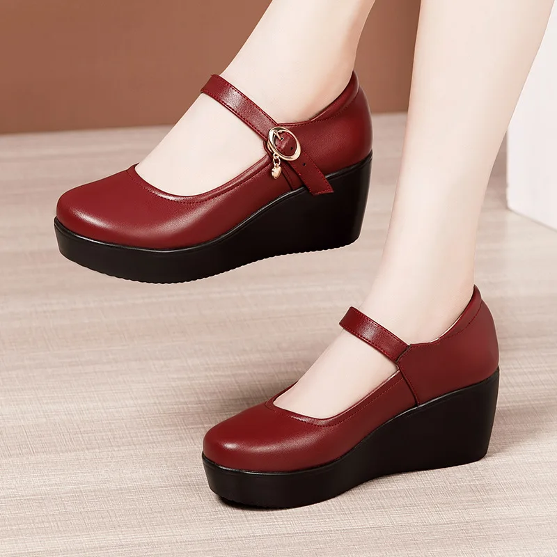 6cm Small Size 32-43 Vintage S - Leather Work Women Shoes reseña y precio