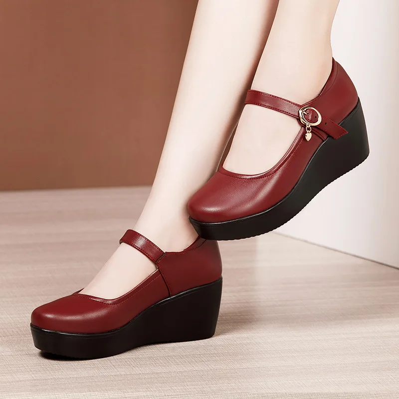 6cm Small Size 32-43 Vintage S - Leather Work Women Shoes reseña y precio