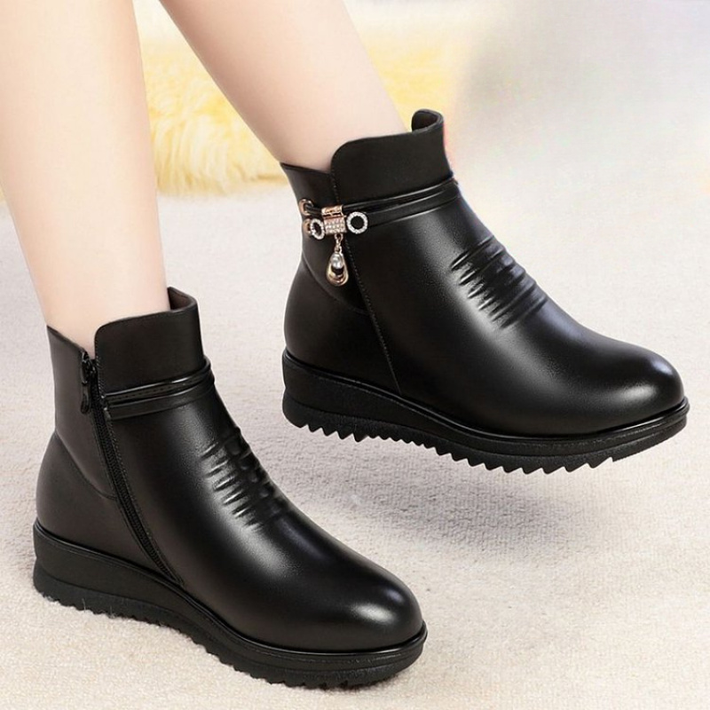 2025 Winter Chunky Heel Women' - Leather Work Women Shoes reseña y precio