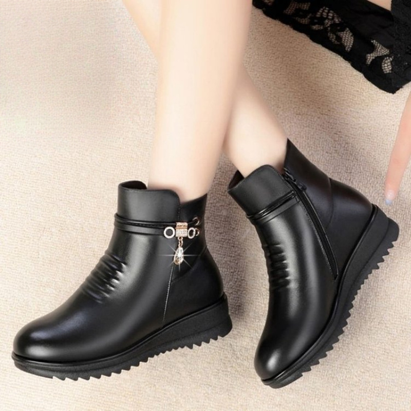 2025 Winter Chunky Heel Women' - Leather Work Women Shoes reseña y precio