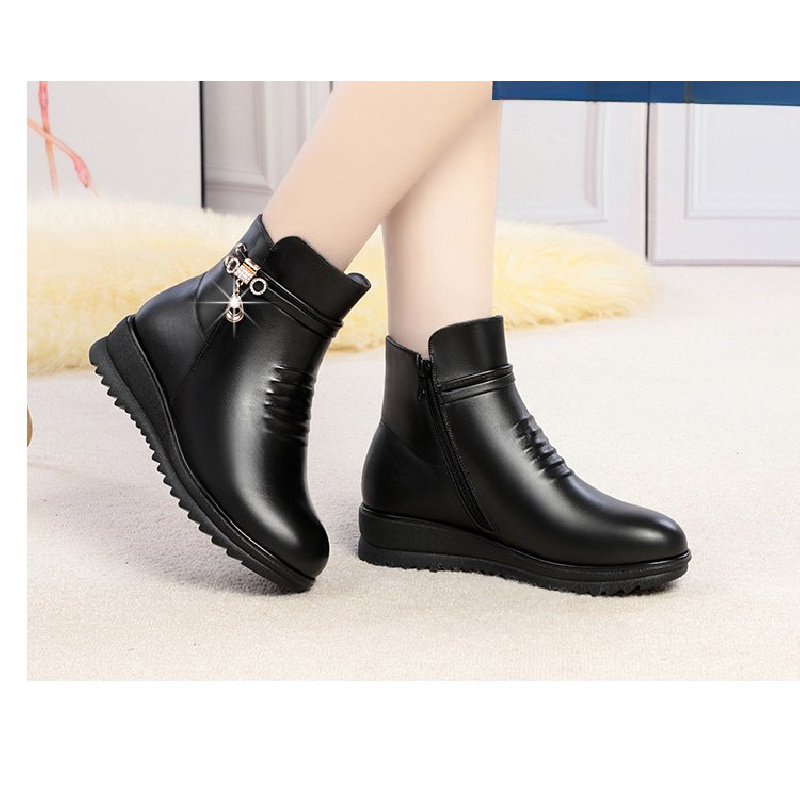 2025 Winter Chunky Heel Women' - Leather Work Women Shoes reseña y precio