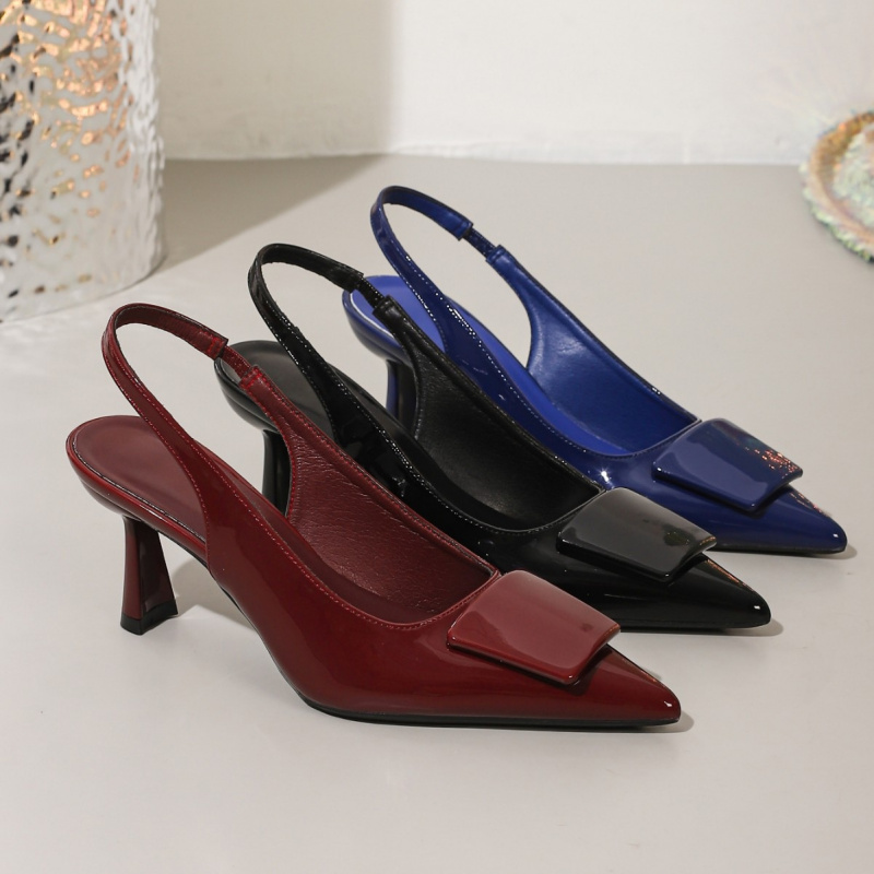 European size backless sandals - Leather Work Women Shoes reseña y precio