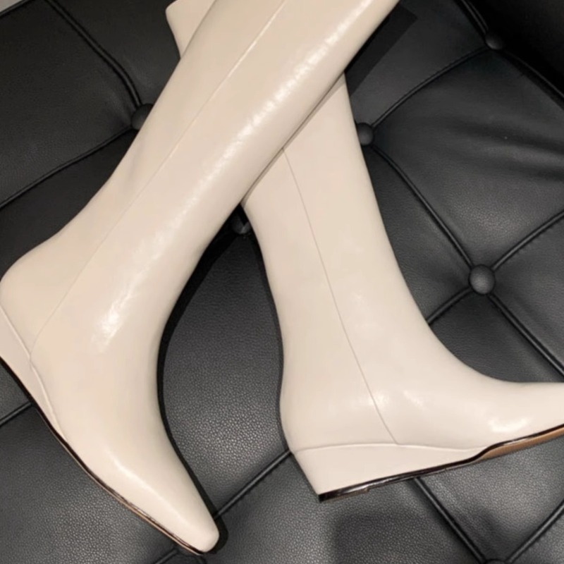 Fashion Knee-High Women's Boot - Leather Work Women Shoes reseña y precio