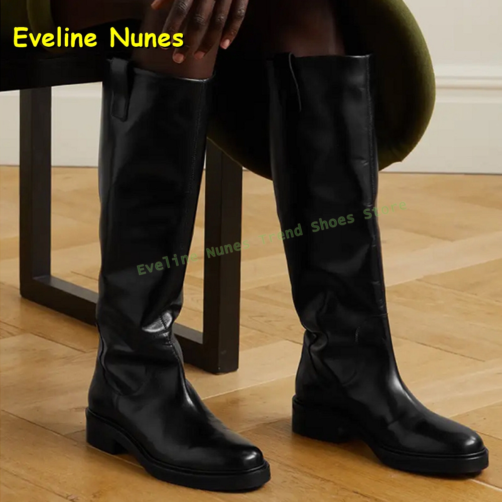 Black Leather Knee High Riding - Leather Work Women Shoes reseña y precio