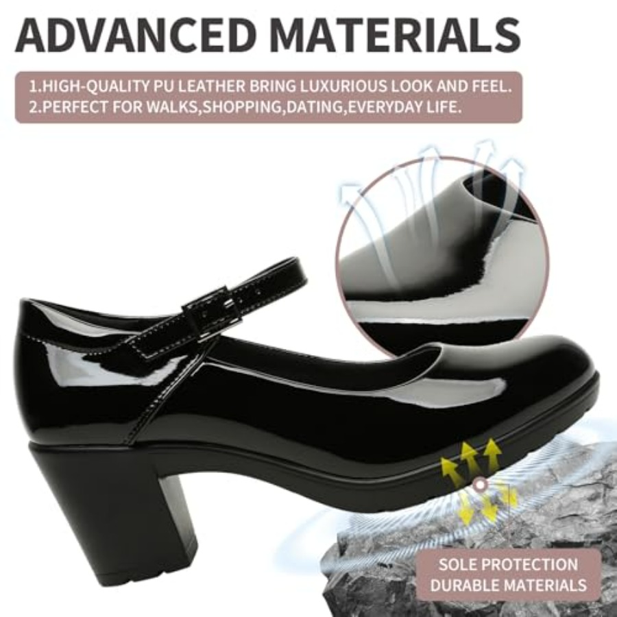 Womens Mary Jane Dress Shoes C - Leather Work Women Shoes reseña y precio