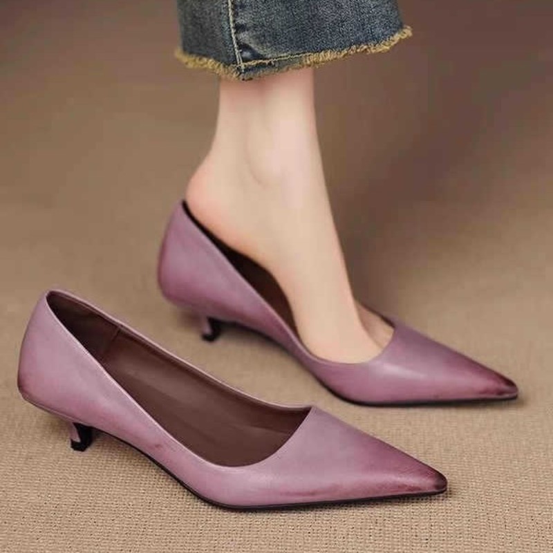2026 New Soft Leather French S - Leather Work Women Shoes reseña y precio