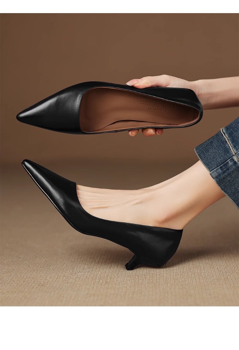 2026 New Soft Leather French S - Leather Work Women Shoes reseña y precio