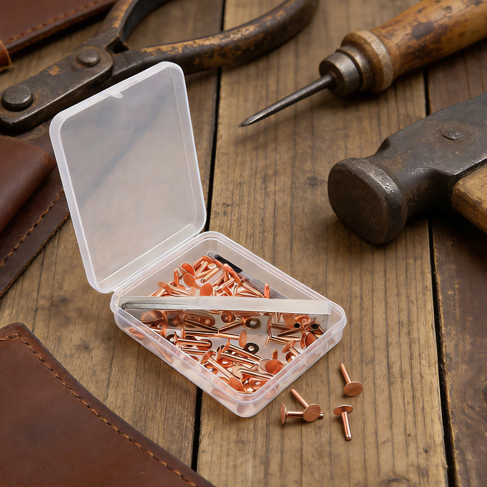 1Set Rivet Fixing Tool Copper  - Leatherwork Rivets reseña y precio