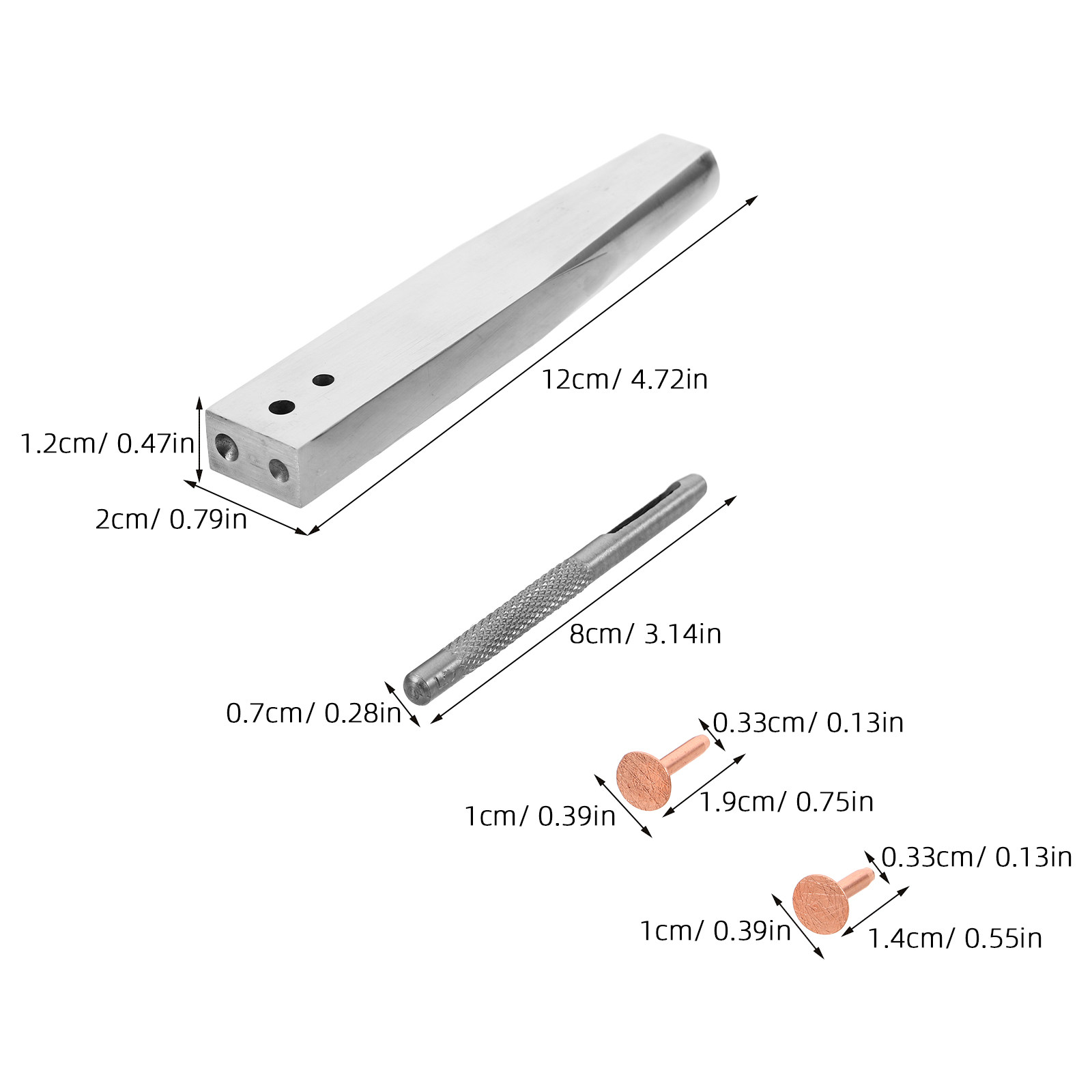 1Set Rivet Fixing Tool Copper  - Leatherwork Rivets reseña y precio