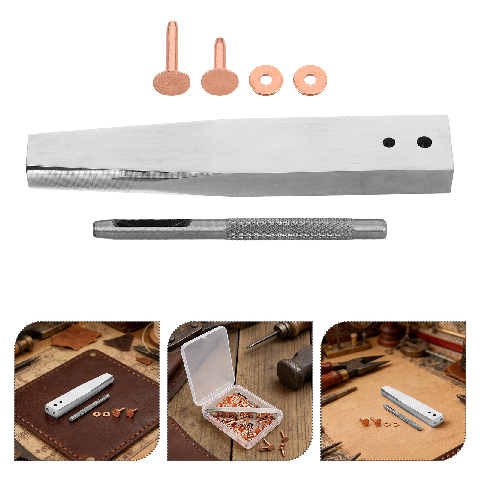 1Set Copper Rivet Setter Tool  - Leatherwork Rivets reseña y precio