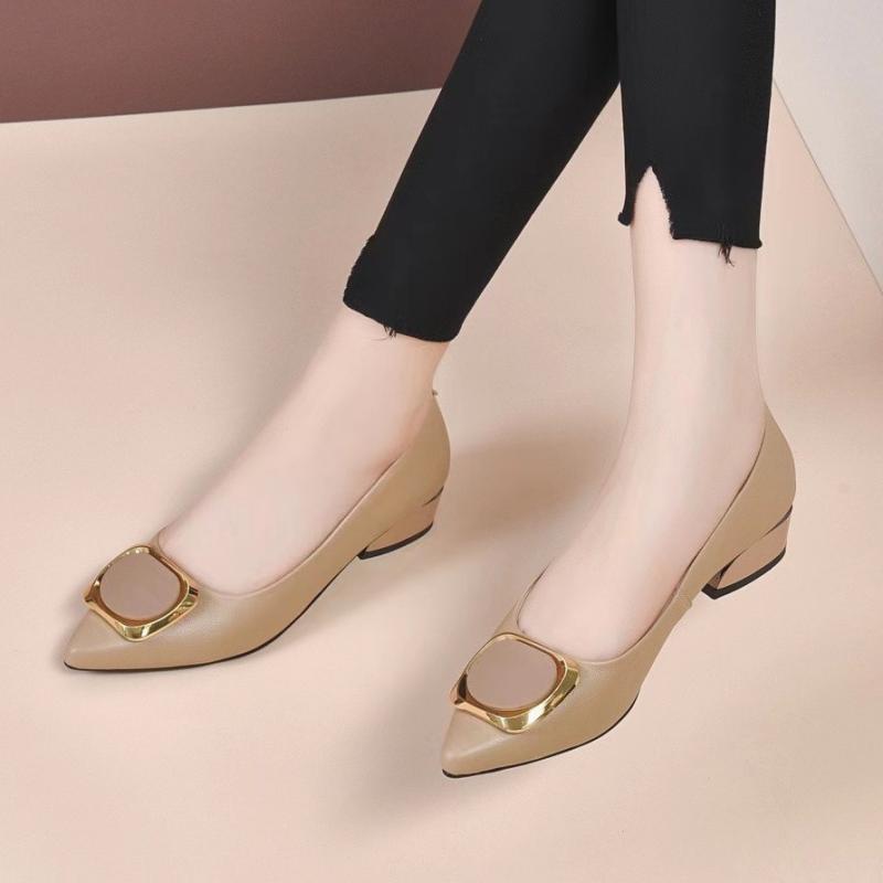 Spring Women's Pointed-Toe Chu - Leather Work Women Shoes reseña y precio