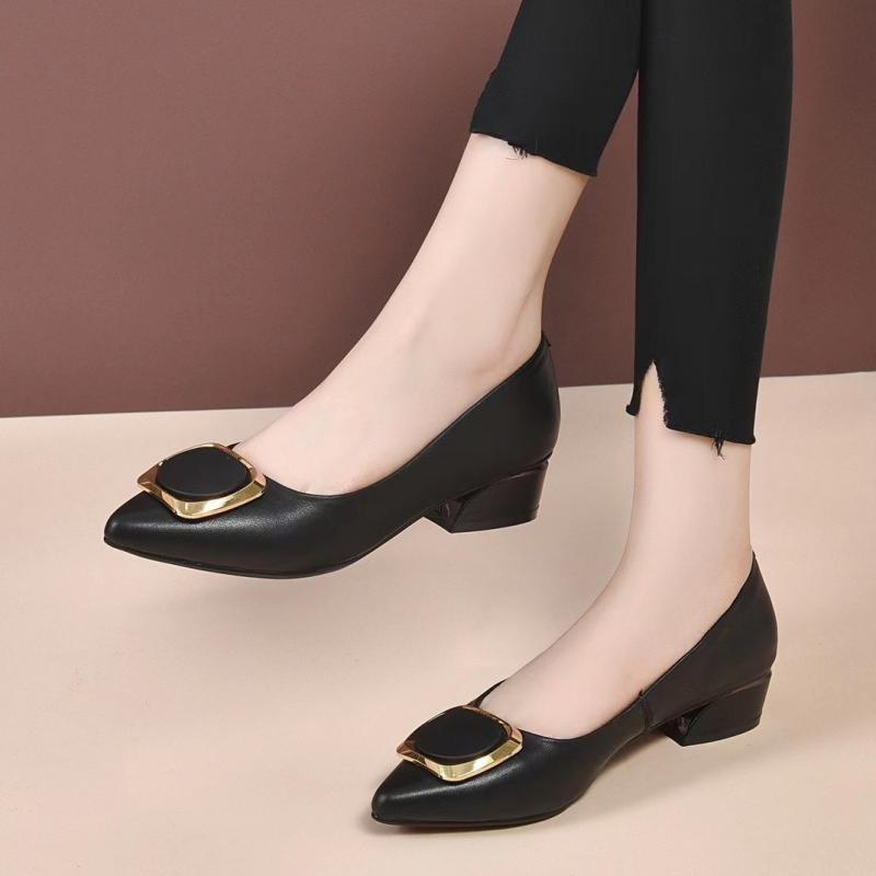 Spring Women's Pointed-Toe Chu - Leather Work Women Shoes reseña y precio
