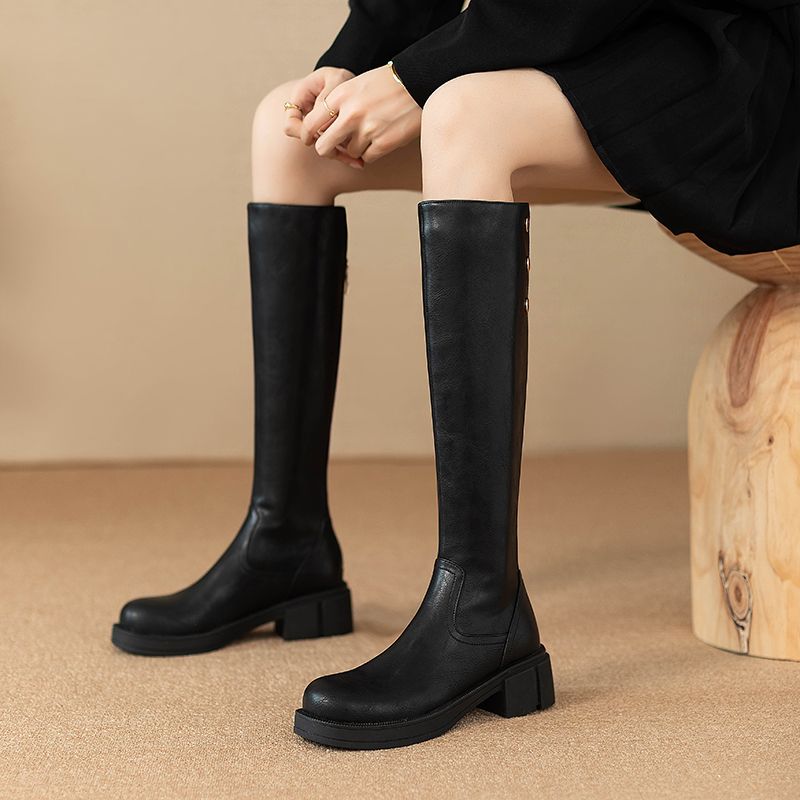 Autumn Winter Middle Heel Ladi - Leather Work Women Shoes reseña y precio